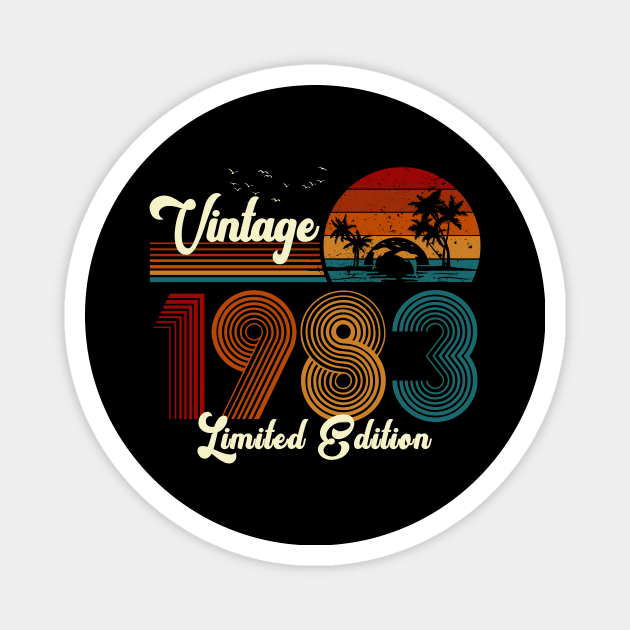 Vintage 1983 Shirt Limited Edition 37th Birthday Gift Magnet by Damsin